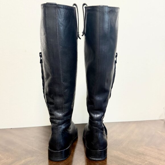 Coclico Black Italian Leather Knee High Boots Made in Spain Low Heel EU 36 US 6 - Picture 6 of 14